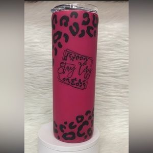 Matte tumbler 20oz pink cheetah